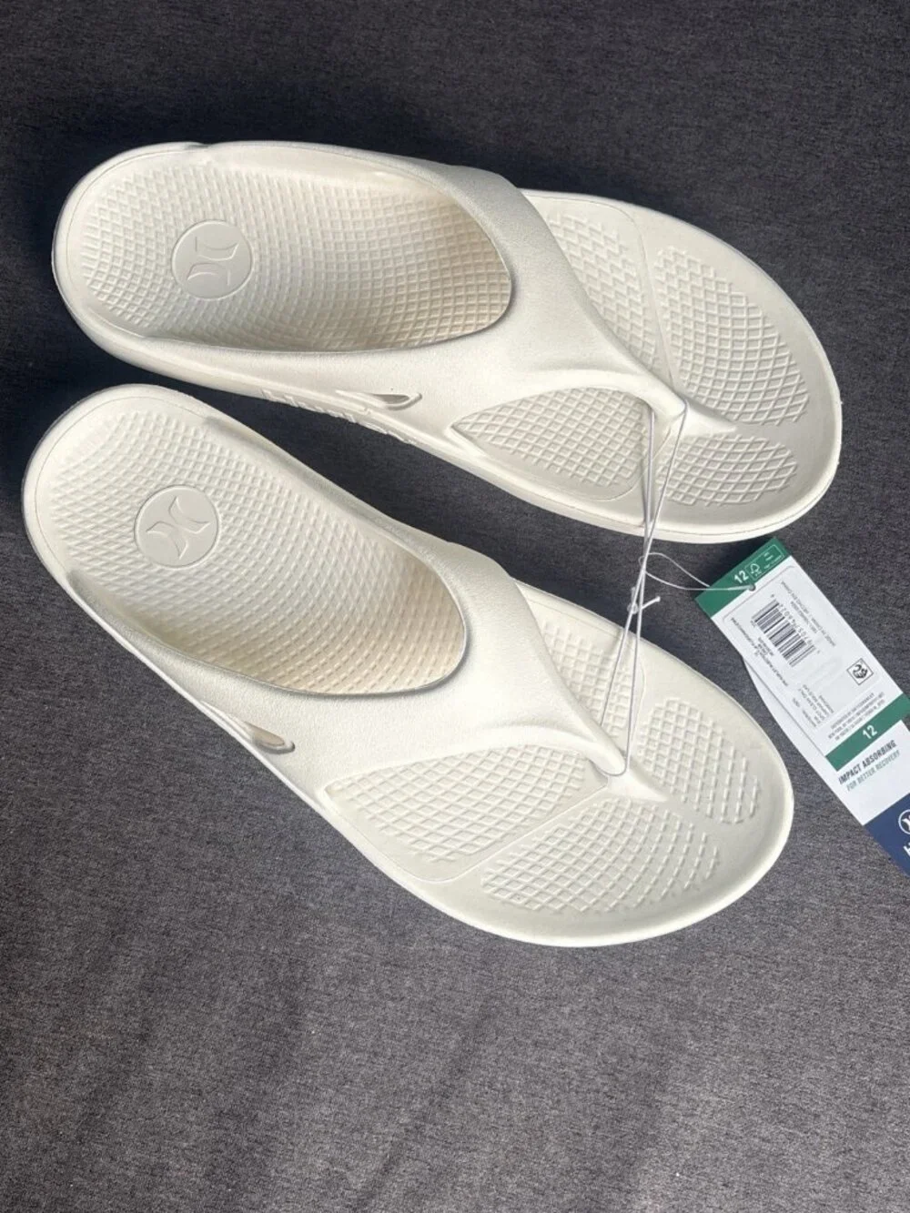Hurley Men's Injection Flip-Flop Size 12 Cream New With Tags Summer Beach Sandal